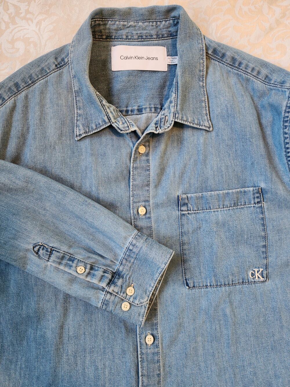 CK Jeans Denim Button Up Long Sleeve 100% Cotton XXL